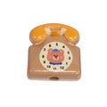 Retro acrylic telephone shaped bead with a pink bear design for DIY jewelry making - Telephone / Brown