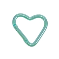 Mosquetón de corazón verde menta con cierre de resorte para accesorios de llaveros - Corazón Galvanizado UV / Esmeralda