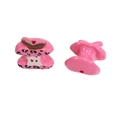 Pink leopard print apple-shaped acrylic bead for DIY phone chains and keychain charms - Apple Core - Rose Red