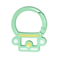 Mint green cartoon astronaut carabiner hook made of painted alloy for bags and keychains - Cartoon Cat / Milky Green