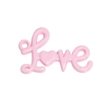 Ciondolo Love in acrilico rosa con cuore e doppi fori per creazioni fai da te - Rosa Laccato