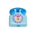 Light blue acrylic retro telephone bead featuring yellow bear icon for DIY jewelry - Telephone / Blue