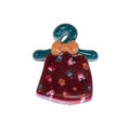 Christmas clothes hanger acrylic bead with Santa Claus pattern for DIY keychain crafts - Christmas Clothes Shape Beads / Santa Claus Red Style (No. 3)