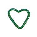 Mosquetón de aluminio verde oscuro con forma de corazón y cierre de resorte para llaveros - Corazón Galvanizado UV / Verde Oscuro