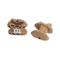 Brown leopard print acrylic apple-shaped bead for DIY jewelry making and phone charms - Apple Core - Light Coffee