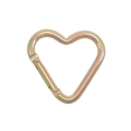 Mosquetón de corazón irisado con cierre de resorte para llaveros y accesorios - Corazón Galvanizado UV / Color Té con Leche