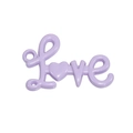 Ciondolo Love viola chiaro in acrilico con cuore e due fori per portachiavi fai-da-te - Laccato Viola Chiaro