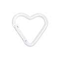 Mosquetón corazón blanco perlado brillante con cierre de resorte para llaveros DIY - Corazón Centelleante / Blanco