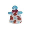 Acrylic Christmas clothes hanger charm with gingerbread man and snowflake patterns - Christmas Clothes Shape Beads / Gingerbread Man Blue Style (No. 6)