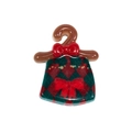 Christmas acrylic skirt bead charm with red bow and plaid pattern for DIY keychain - Christmas Clothes Shape Beads / Green Diamond Pattern Style (No. 7)