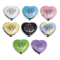 Pendentifs cœur DIY colorés avec motifs roses et finition pailletée pour colliers - Style Rose Cœur / Couleur Aléatoire