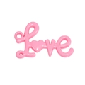Ciondolo Love in acrilico rosa con forma a cuore e fori di fissaggio per fai da te - Laccato - Pesca