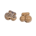 Leopard print cherry acrylic beads in caramel brown for DIY jewelry and phone chains - Cherry - Light Coffee