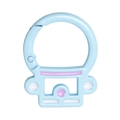 Light blue cartoon-style spring carabiner ring with pink accents for bag accessories - Cartoon Cat / Aqua Blue