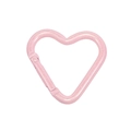 Mosquetón de corazón rosa con purpurina y cierre de resorte para llaveros y bolsos - Corazón Centelleante / Rosa Claro