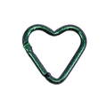Mosquetón de corazón con degradado púrpura-verde y textura brillante metálica - Corazón Centelleante / Verde Oscuro