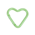 Mosquetón de corazón verde claro brillante con cierre de resorte para llaveros y bolsos - Corazón Centelleante / Verde Leche