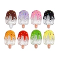 Acryl ijsje kralen voor DIY sleutelhangers in acht verschillende kleuren met glitter - Transparant IJsje - Willekeurige Kleur