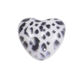 Leopard print heart-shaped acrylic bead for DIY jewelry making and bracelets - Heart / White