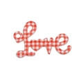 Accessorio fai-da-te a forma di scritta LOVE con motivo a quadri rossi e bianchi - Plaid - Rosso