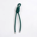 Bijou de sac en cuir tressé vert forêt foncé avec des embouts métalliques argentés chic - Vert Foncé