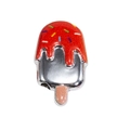 Acryl ijsje bedeltje met rood emaille en kleurrijke hagelslag voor DIY-knutselprojecten - Metalen IJsje - Rood