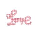 Ciondolo LOVE in acrilico con motivo vichy rosa per portachiavi fai-da-te - Plaid - Rosa