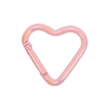 Mosquetón de corazón rosa perlado con cierre de resorte para llaveros y joyas - Corazón Galvanizado UV / Rosa Claro