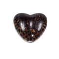 DIY leopard print acrylic heart-shaped bead with smooth glossy finish and central hole - Heart / Deep Black