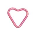 Mosquetón metálico en forma de corazón rosa perlado para accesorios de bolsos - Corazón Galvanizado UV / Melocotón