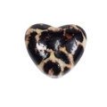 Acrylic heart shaped bead with leopard print pattern for DIY jewelry making - Heart / Black
