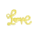 Accessorio fai-da-te con etichetta a forma di lettera 'LOVE' a quadretti gialli - Plaid - Giallo