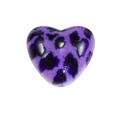 Perle cœur en acrylique violet avec imprimé léopard noir pour la création de bijoux DIY - Cœur / Violet