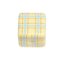 Square acrylic bead with yellow, blue, and orange plaid pattern for DIY jewelry making - 14mm / Yellow + Blue