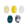Polished acrylic square hole beads in marble and solid finishes for DIY jewelry making - Oval Shape (20251110)