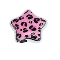 Perle étoile rose à motif léopard avec bordure argentée pour création bijoux DIY - Style Grande Étoile / Lot de 10 / Rose