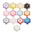 Colorful acrylic six-petal flower beads for DIY jewelry and phone chain accessories - Transparent - Random Color