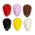 Set de perles crânes 3D en acrylique en six couleurs pour bijoux DIY d'Halloween - Crâne / Vernis de cuisson / Couleur Aléatoire
