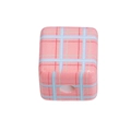 Pink plaid pattern cube acrylic beads for DIY keychains and phone jewelry making - 14mm / Rose Red + Blue