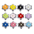 Colorful acrylic six-petal flower beads for DIY jewelry and keychain accessories - Silver - Random Color