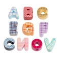 DIY alphabet beads with colorful plaid patterns for jewelry making and phone charms - Random Color