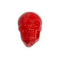 Perle tête de mort en acrylique rouge vif avec finition brillante pour bijoux Halloween - Crâne / Vernis de cuisson / Rouge
