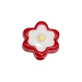 Acryl bloemkraal met zes bladeren in rood en wit voor DIY sieraden en accessoires - Gelakt Rood (Mini Zesbladige Bloem) / Gelakt - Helderrood