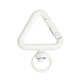 Llavero de mosquetón triangular de aleación blanco mate con anillo giratorio - Blanco
