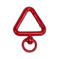 Mosquetón triangular de laca roja con eslabón giratorio de 360 grados para llaveros de metal - Rojo
