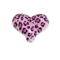 Perle en acrylique en forme de cœur rose avec motif léopard noir pour création de bijoux - Cœur / Rose