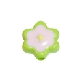 Acrylic six-petal flower bead in green and pink for DIY jewelry and phone chain charms - Painted - Fruit Green