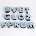 DIY letter beads with blue checkered pattern for jewelry making and phone charms - Black