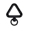 Mosquetón triangular negro lacado para llavero con anillo giratorio de 360 grados - Negro