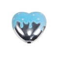 Pendentif cœur bleu à pois blancs et finition argentée pour création de bijoux DIY - Style Cœur Émaillé / Bleu